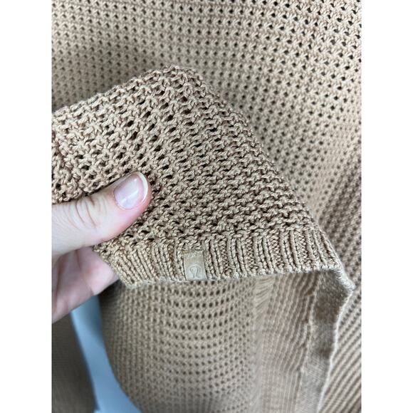 Lululemon Easy Embrace Long Sleeve Sweater Beech Wood Tan Cotton L / XL - Picture 5 of 10